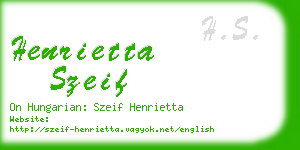 henrietta szeif business card